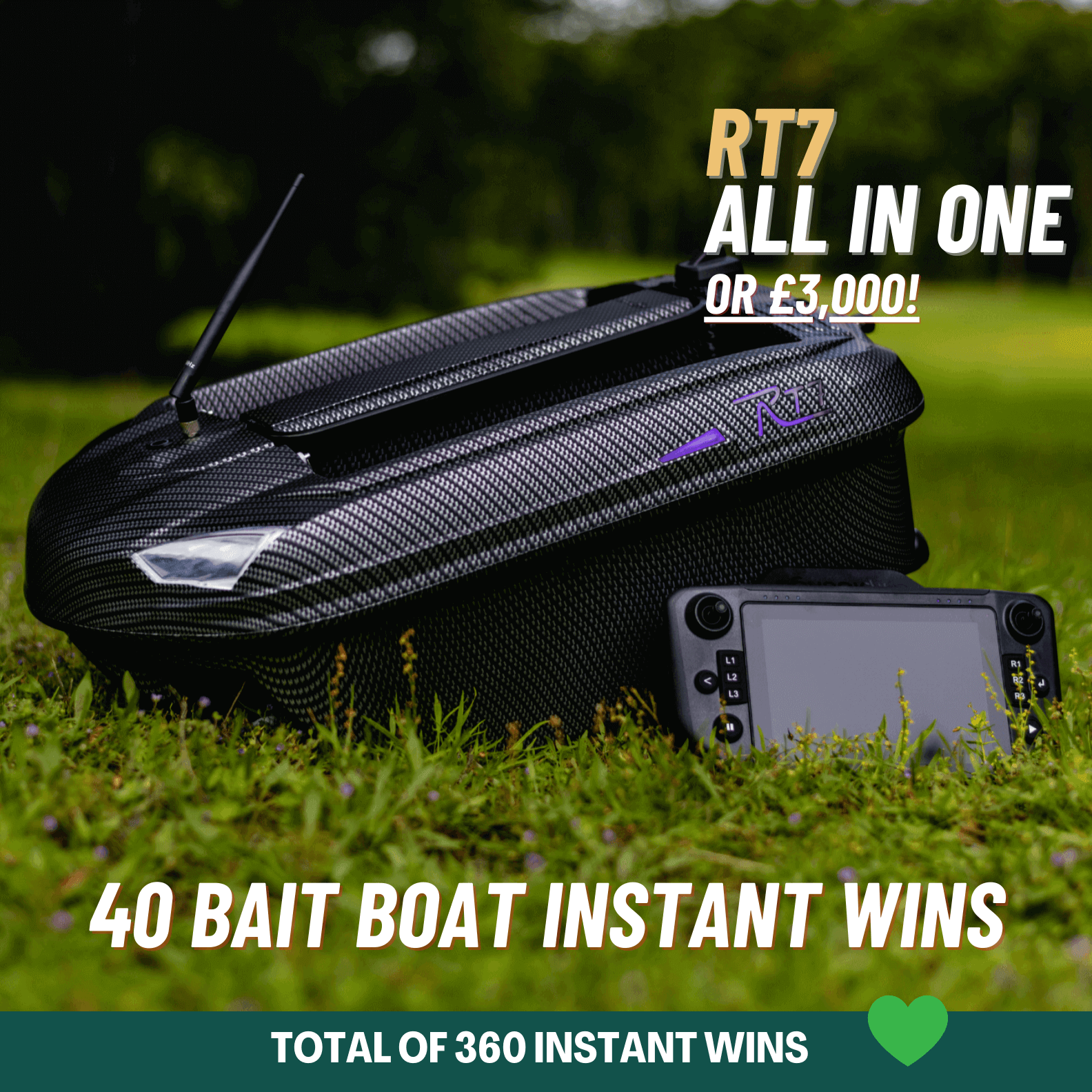 RT7 V4 PRO ALL IN ONE BAIT BOAT & 360 INSTANT WINS - Carp Gear